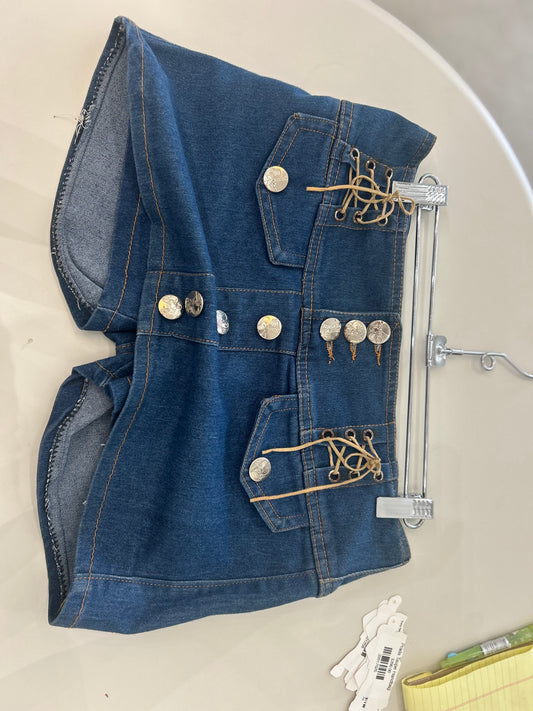 Danar Buttoned Down w/ Ties Denim Skort